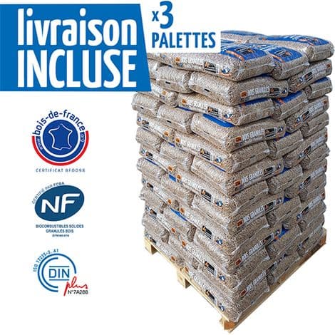 3 Palettes de Granulés de Bois Premium Woodstock – Le Pack Sérénité Maximale