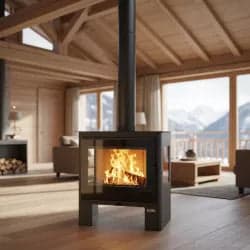 Poêle à bois 3 vitres Shiva - 10 kW