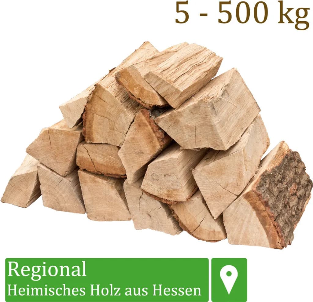 Flameup Brennholz Eiche, 120 kg, 25 cm Länge, 3 cm Stärke, kammergetrocknet