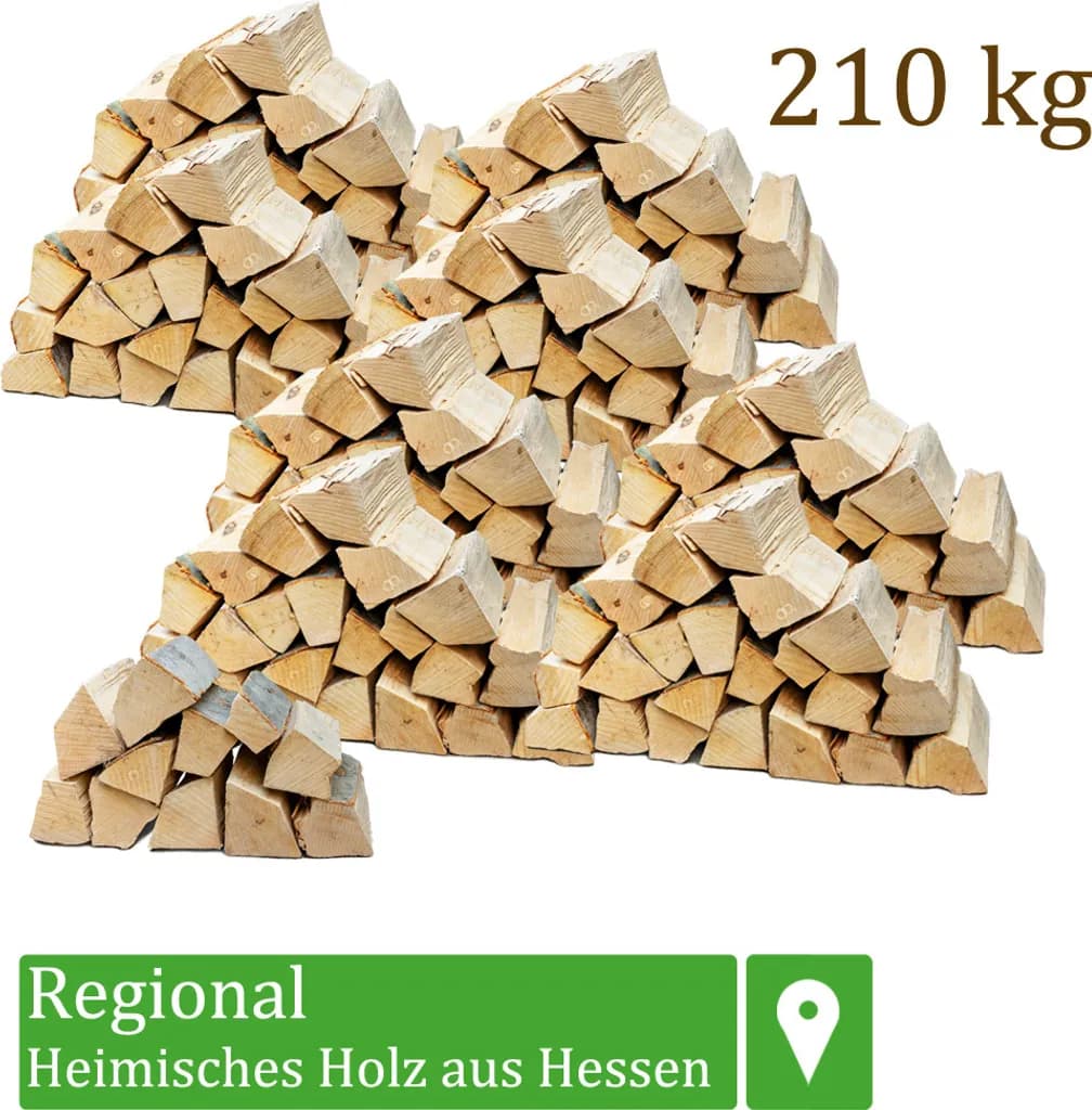 Flameup Brennholz Buche, 210 kg, 25 cm, für Ofen, Kamin, Feuerschale & Grill, luftkammergetrocknet,