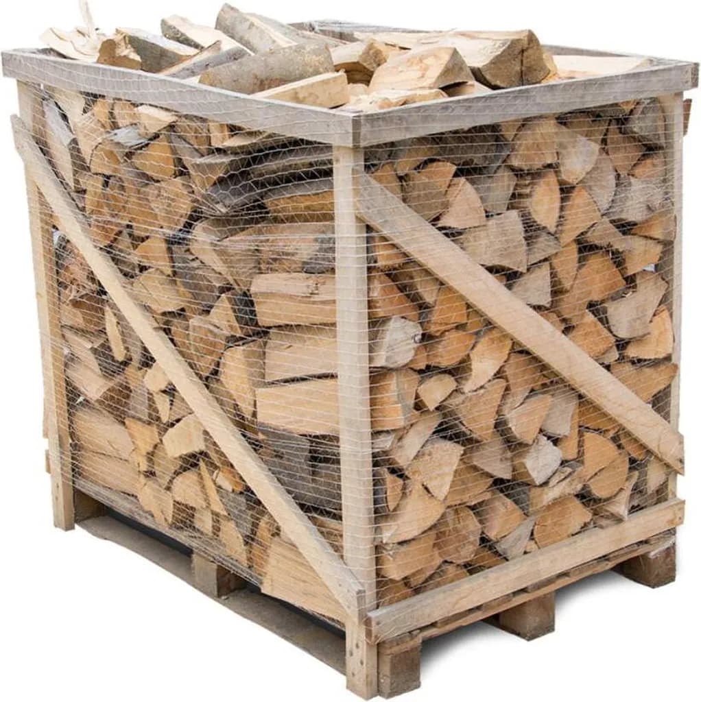 holzbrx Brennholz Buche 25cm Scheite 1 RM (1,5 SRM), trocken, ofenfertig, auf Palette, inkl. Lieferung, ca. 4,2 kWh/kg, 120x100x120cm