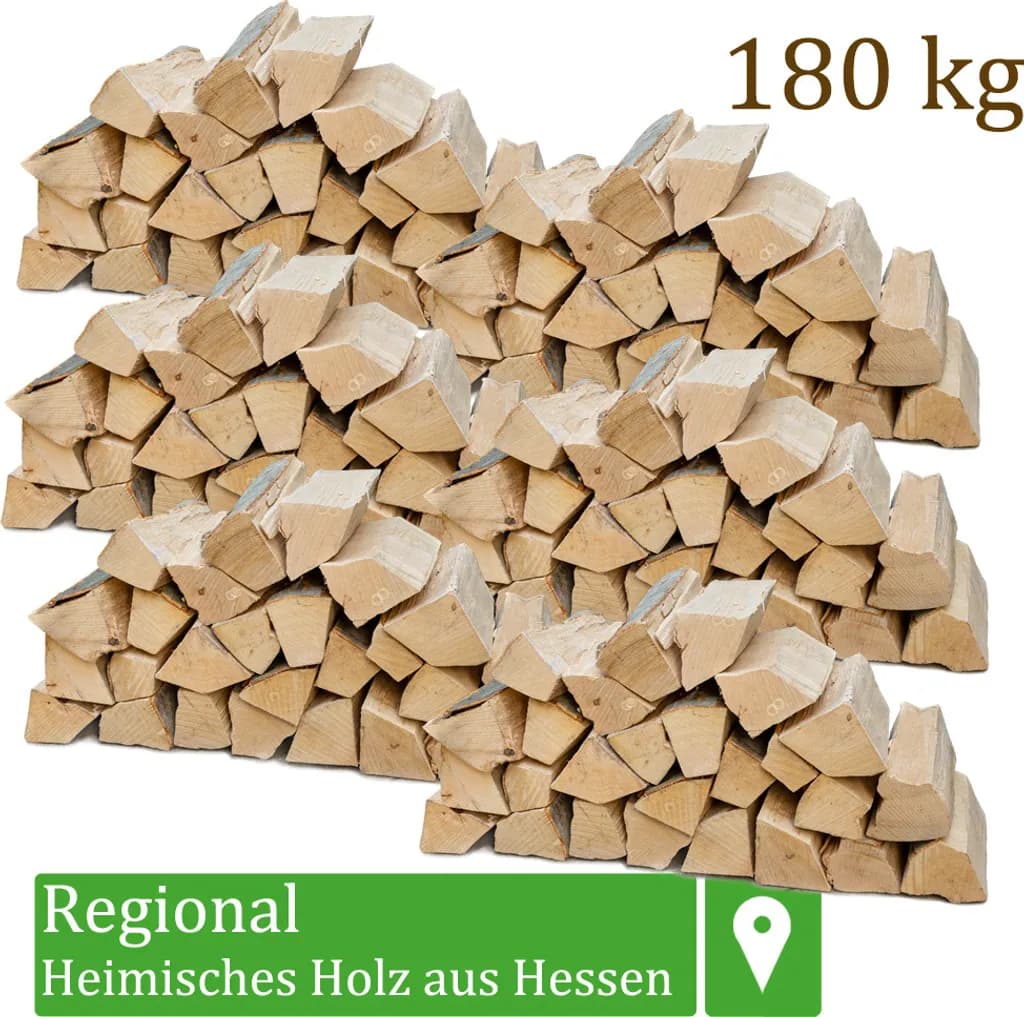 Flameup Brennholz Holzscheite Buche, 180 kg, 25 cm, luftkammergetrocknet,