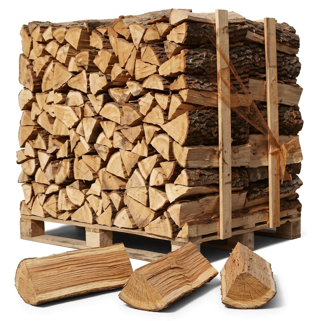 BoisPasCher — Lot 4 Palettes Chêne-Hêtre Bûches 33cm Stock Hiver