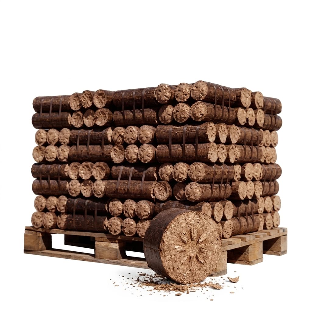 BoisPasCher — Bûches Densifiées Mixtes Demi-Palette 480kg Prix Mini