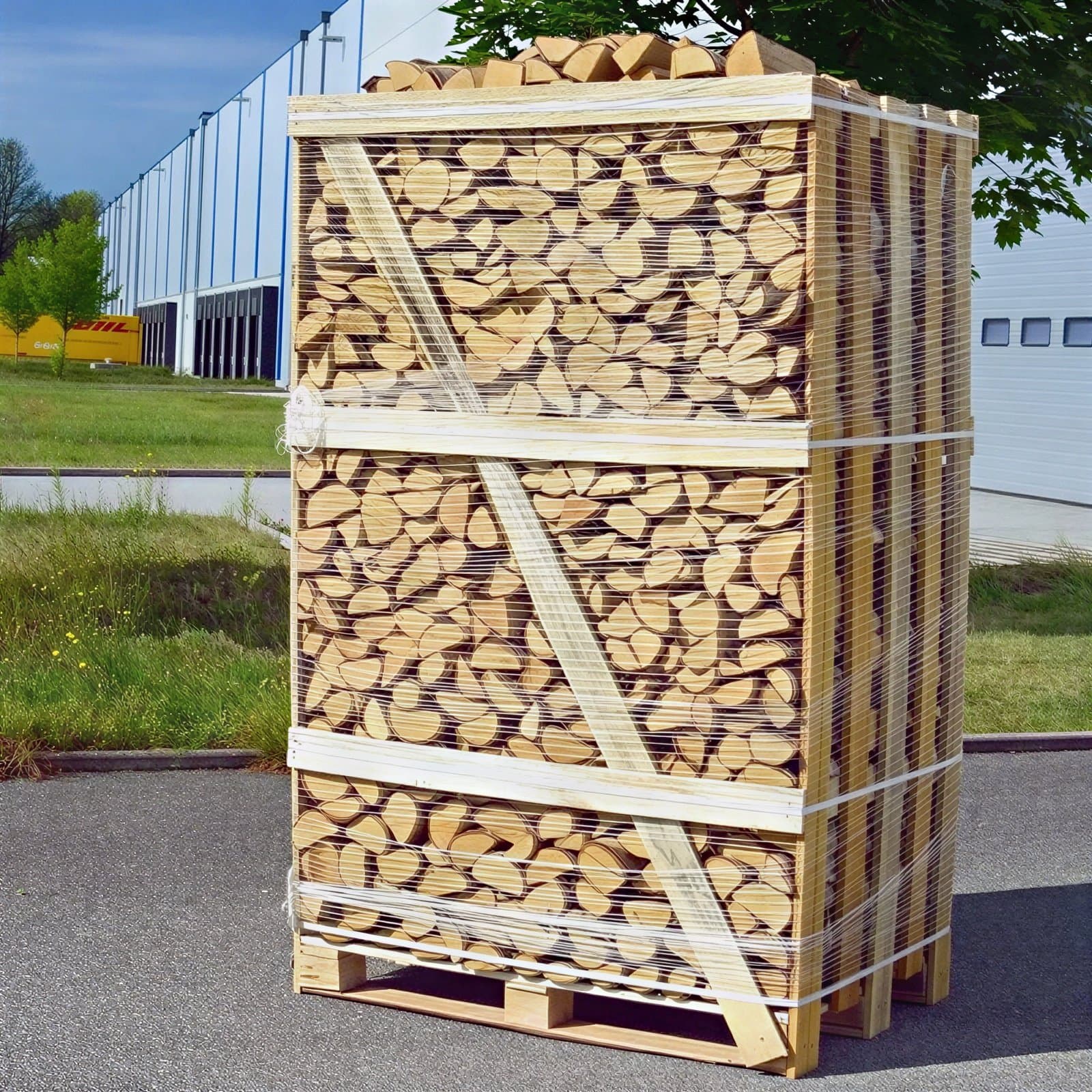 Brennholz Mix 25 cm, 4 RM – Kammergetrocknetes Kaminholz auf 2 XXL-Palet