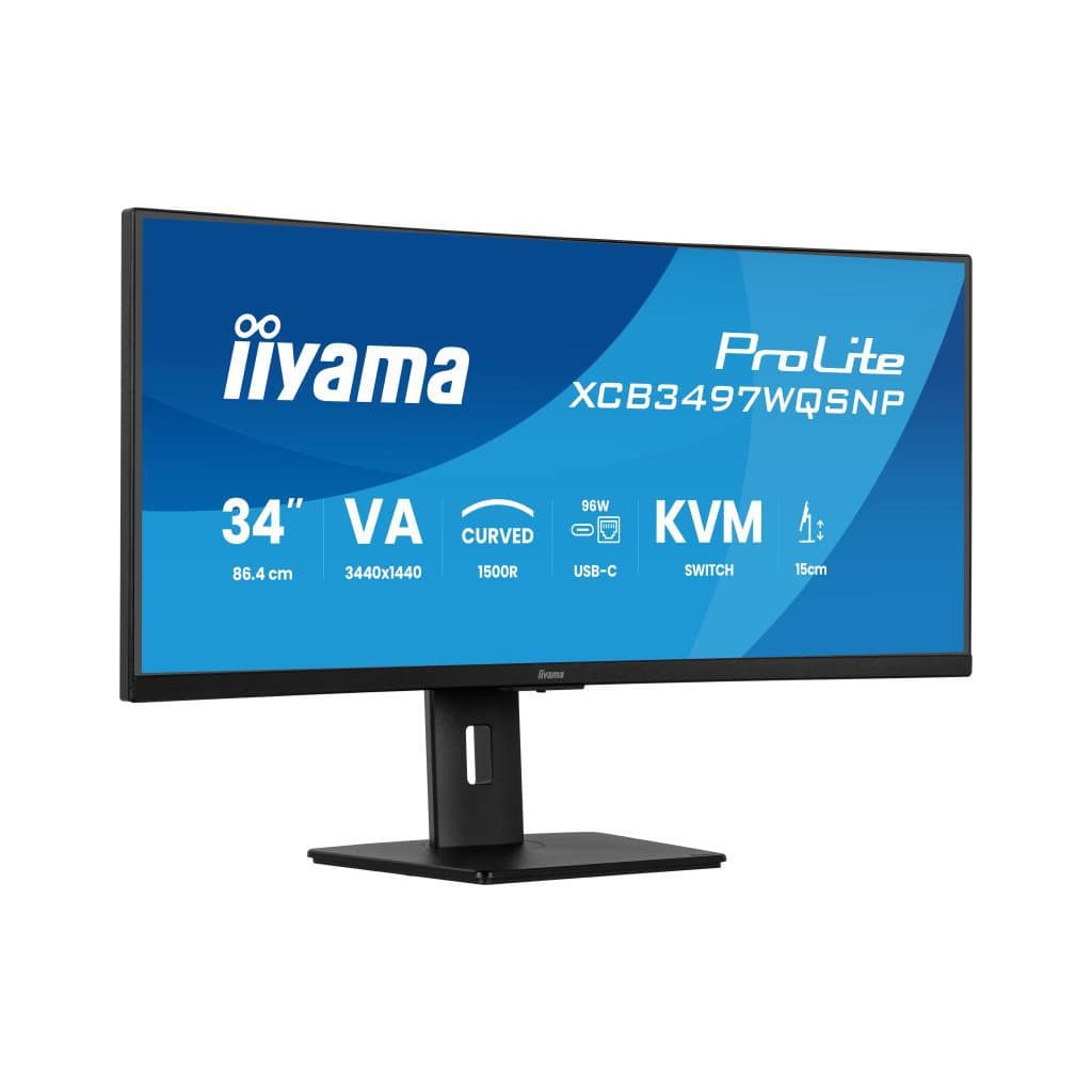 iiyama ProLite XCB3497WQSNP-B1 écran plat de PC 86,4 cm (34") 3440 x 1440 pixels UltraWide Quad HD LED Noir