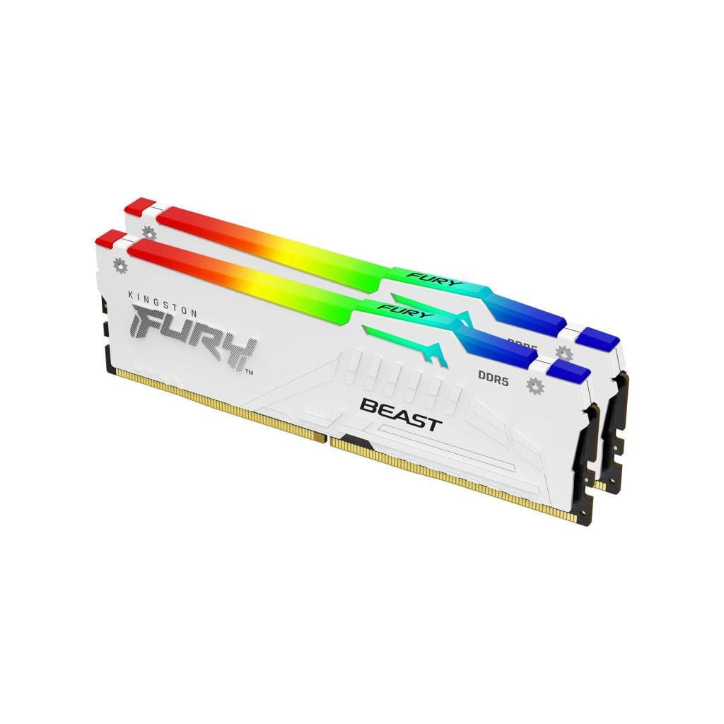 Kingston Technology FURY Beast 32GB 6000MT/s DDR5 CL36 DIMM (Kits de 2) White RGB EXPO