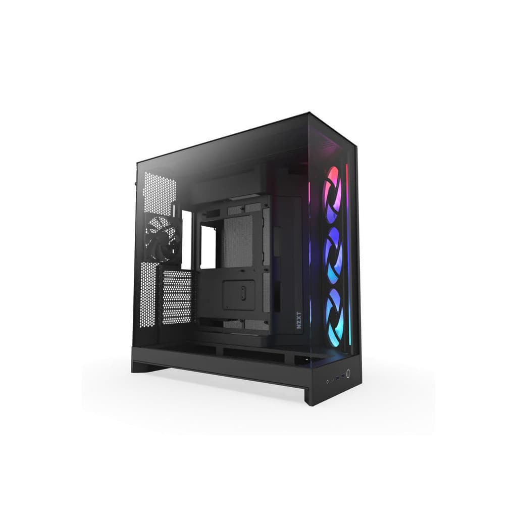 NZXT H9 Flow RGB (CM-H92FB-R1) Dual-Chamber Mid-Tower Case w/ RGB Fans - All Bla