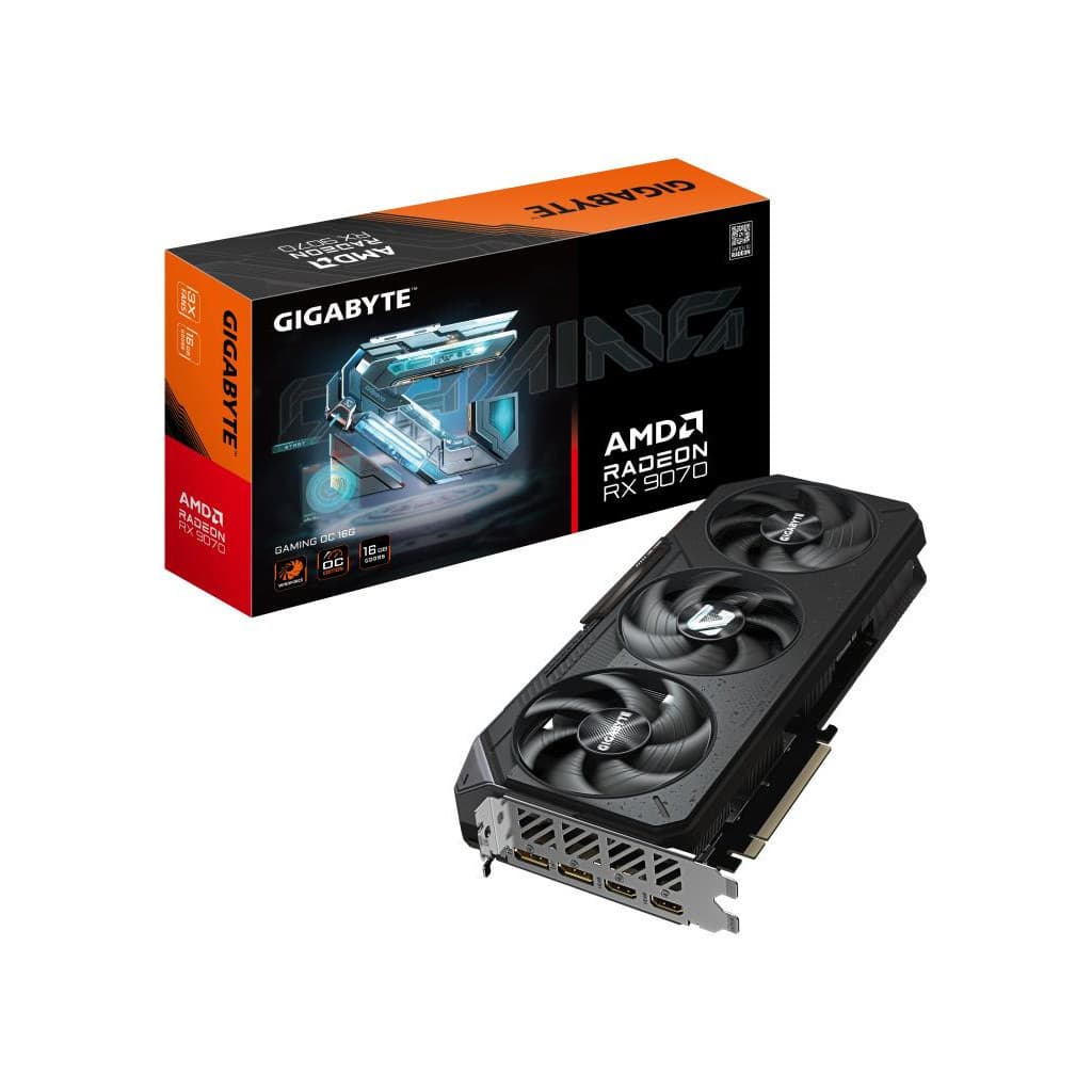 GIGABYTE Radeon RX 9070 GAMING OC 16G Carte Graphique - 16 Go GDDR6, 256 bits, PCI-E 5.0, 2700 MHz Fréquence du C?ur, 2 x Displa