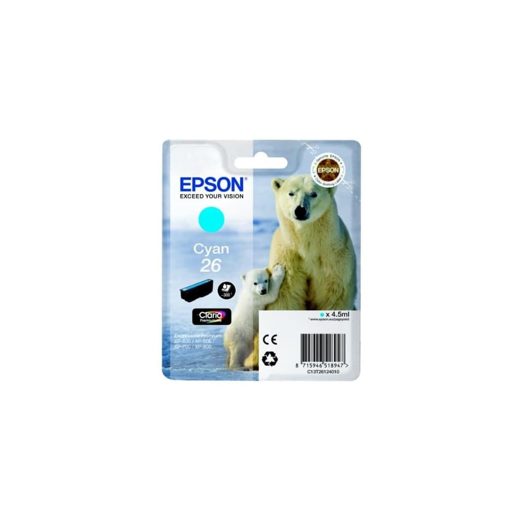 Cartouche d'encre Cyan 26 - T2612 - C13T26124010 | Epson