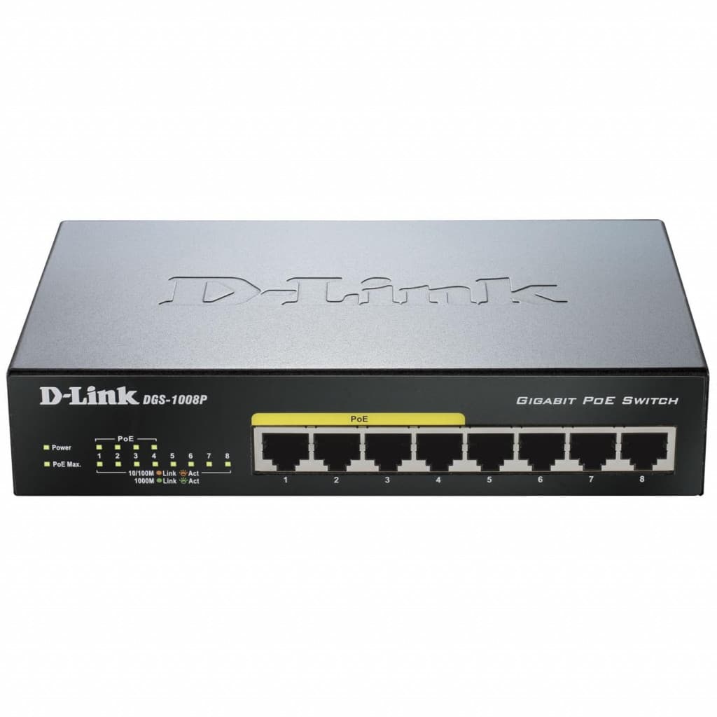 8 Ports 10 - 100 - 1000Mbps DGS-1008P (4 POE) - DGS1008P | D-Link