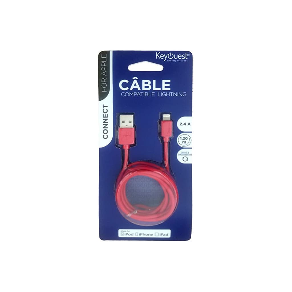 Câble Lightning - 1.2m - Rouge - KO016459  | KEYOUEST