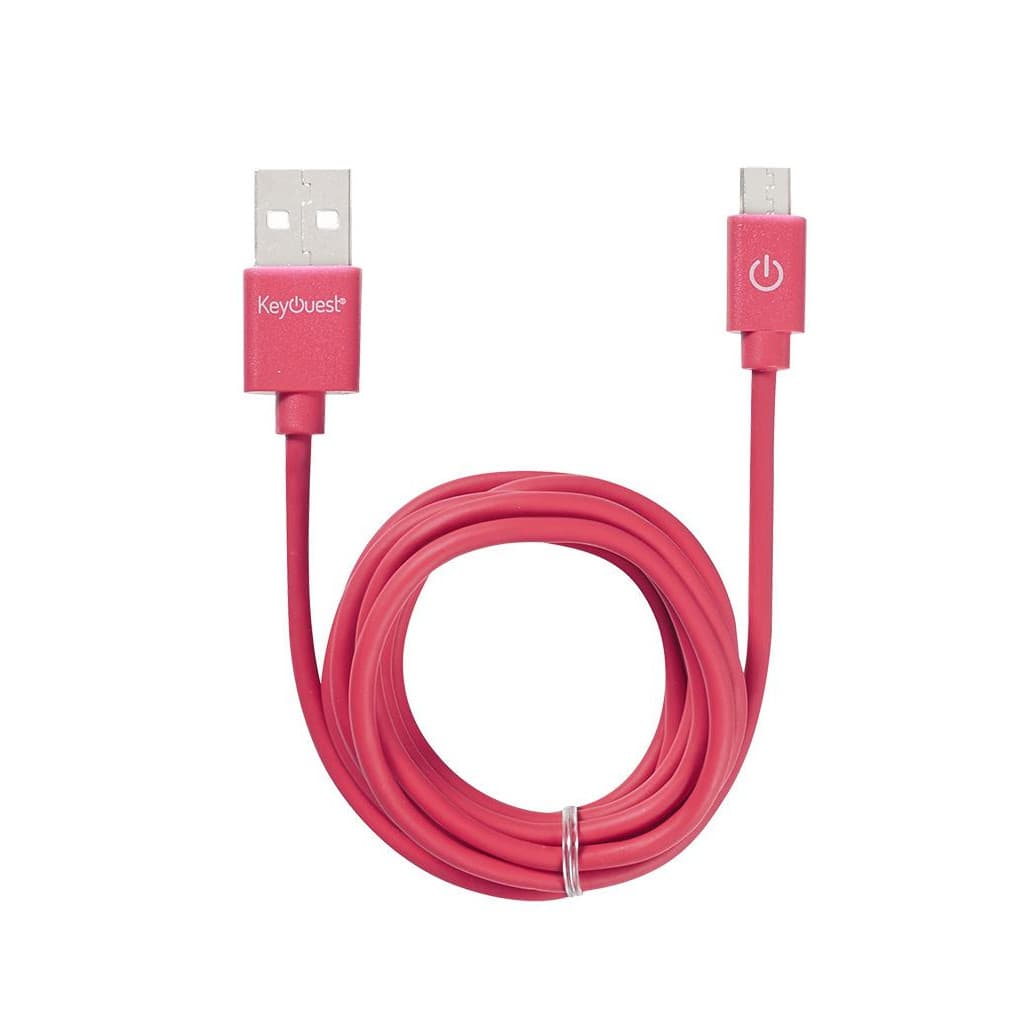 Câble USB-A - Micro USB B - 1.2m - Rouge - KO016428 | KEYOUEST