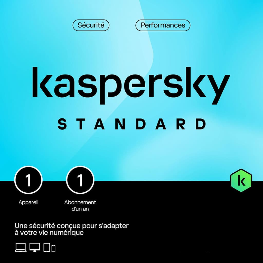 Antivirus Standard Boîte - 1 An - 1 PC - KL1041F5AFS | Kaspersky