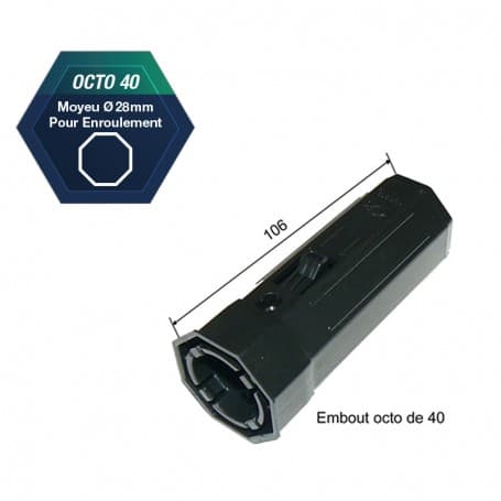 Embout octo 40 pour poulie et roulement - Gaviota Simbac