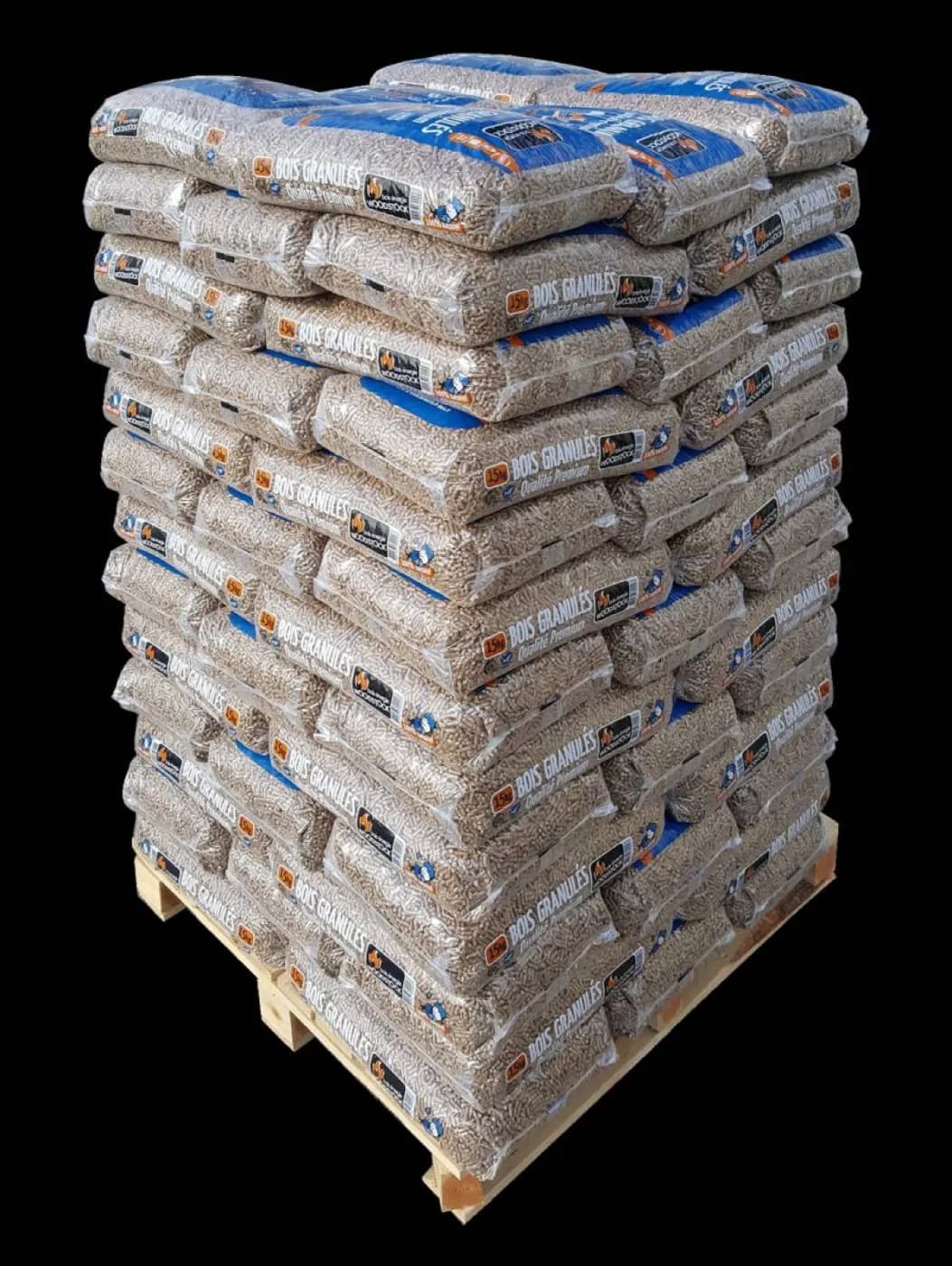 Französische Holzpellets Woodstock Premium Palette 1170kg 78 Säcke – Sack