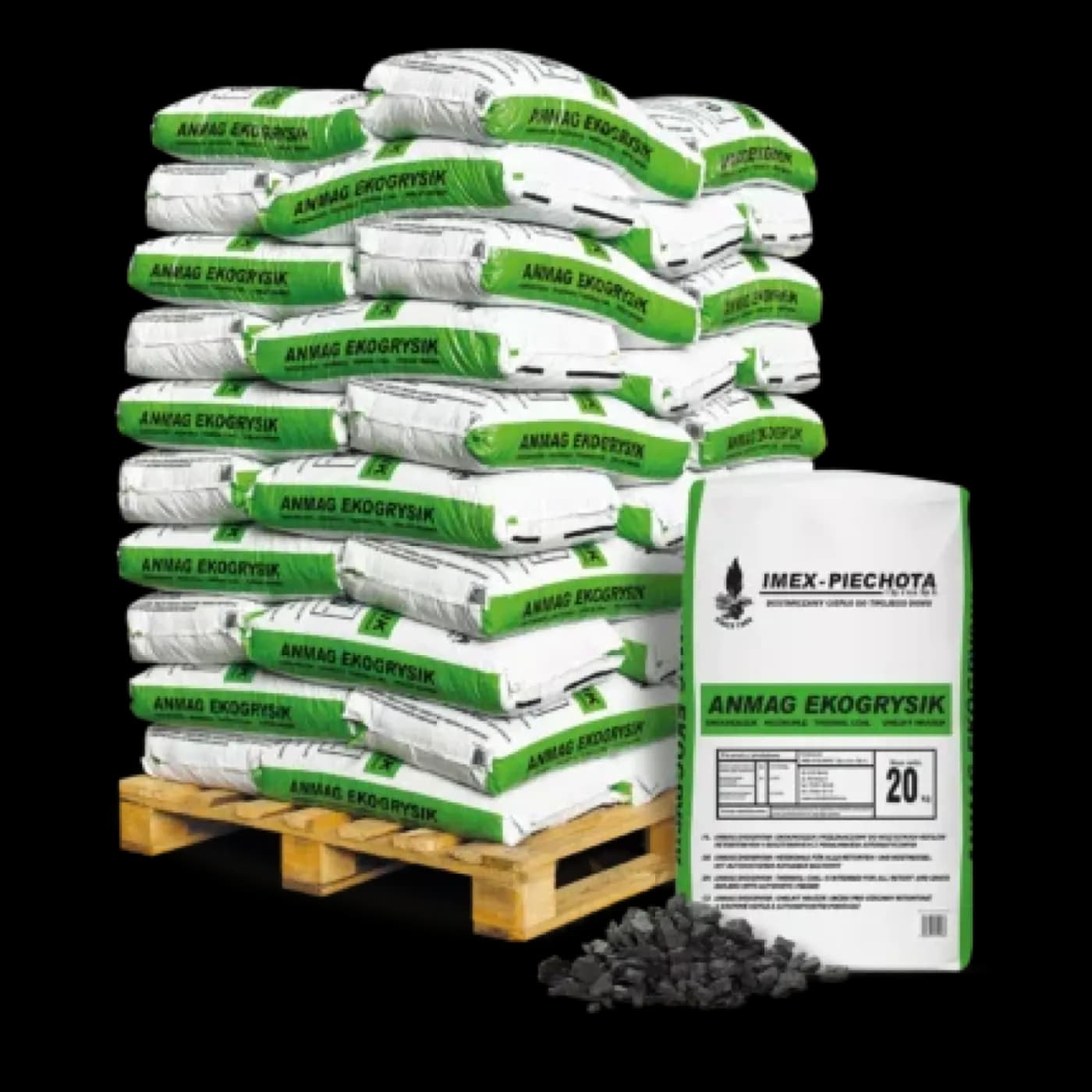 Steinkohle 5–15 mm 50 × 20 kg Nuss 5 – Palette
