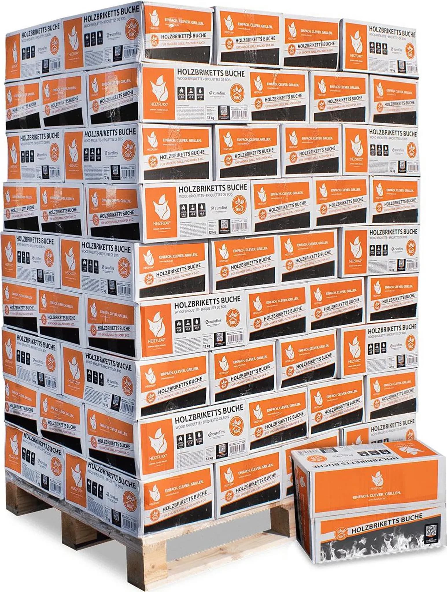 HEIZFUXX Nestro Hartholz M Holzbriketts 972 kg (81 x 12 kg)