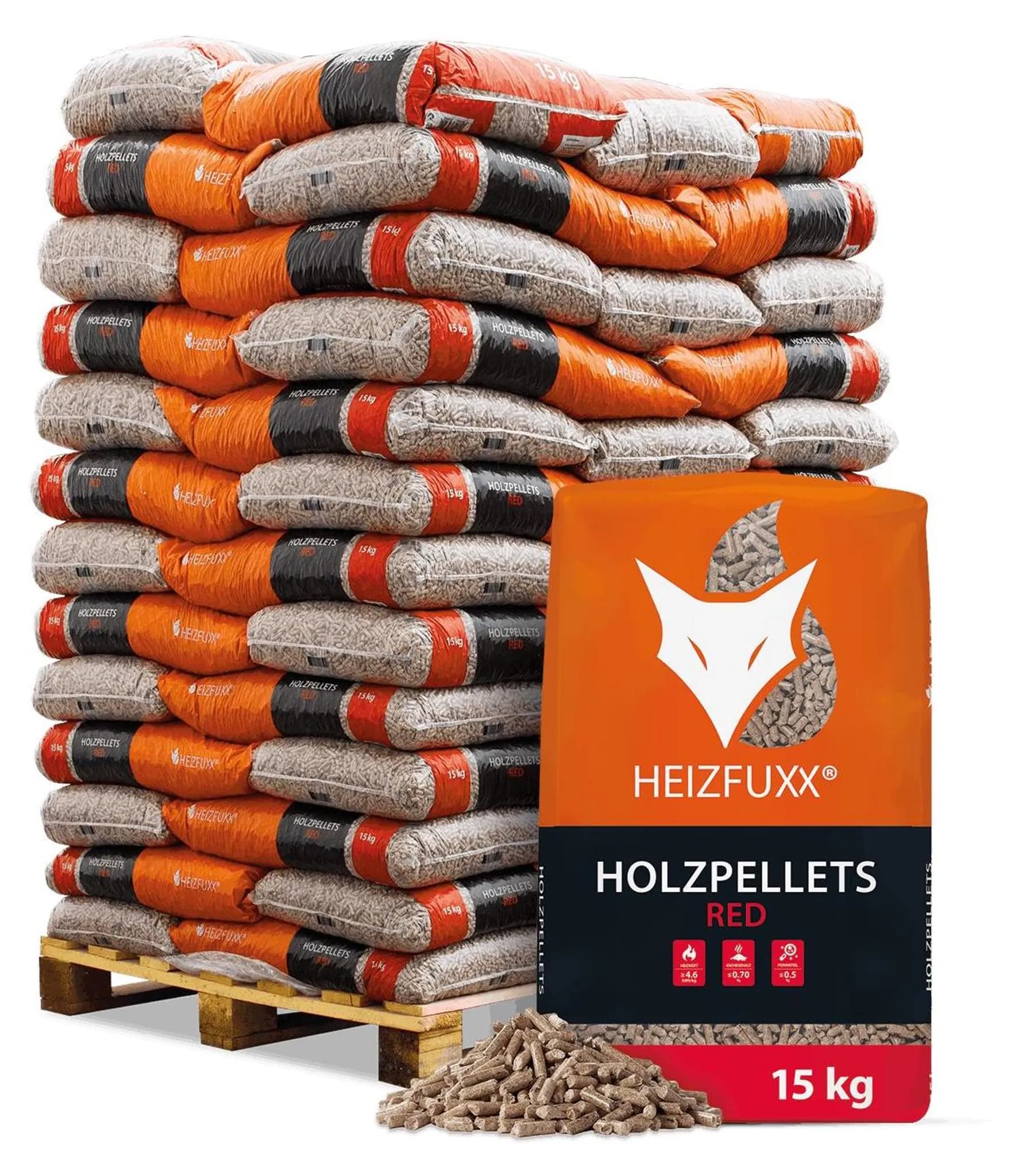 HEIZFUXX Holzpellets Red 975 kg (65 x 15 kg)