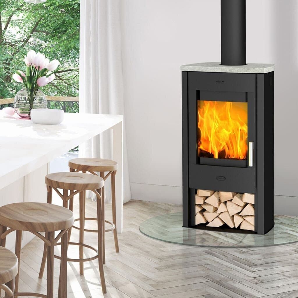 Fireplace Tuvalu Speckstein – Kaminofen mit 6,5 kW und eleganter Speckstein-Abdeckung