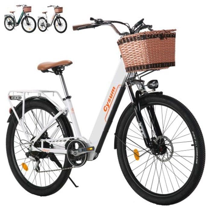 250W Vélo électrique Urbain Femme, 26″ Ville Ebike 7 vitesses, Banlieue City Electric Bicycle Classique, Pédalage Assisté, Batterie - M