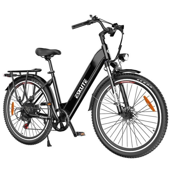 ESKUTE Vélo électrique 26″- Bafang Moteur 250W Batterie 36V/20AH, Shimano 7 vitesses,Frein à disque, Autonomie 150km,Noir - Standard