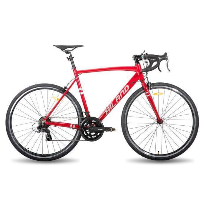 Hiland Vélo de route 28″,14 vitesses,cadre en aluminium700c,Cyclisme sur route,pour hommes et femmes,Rose - M