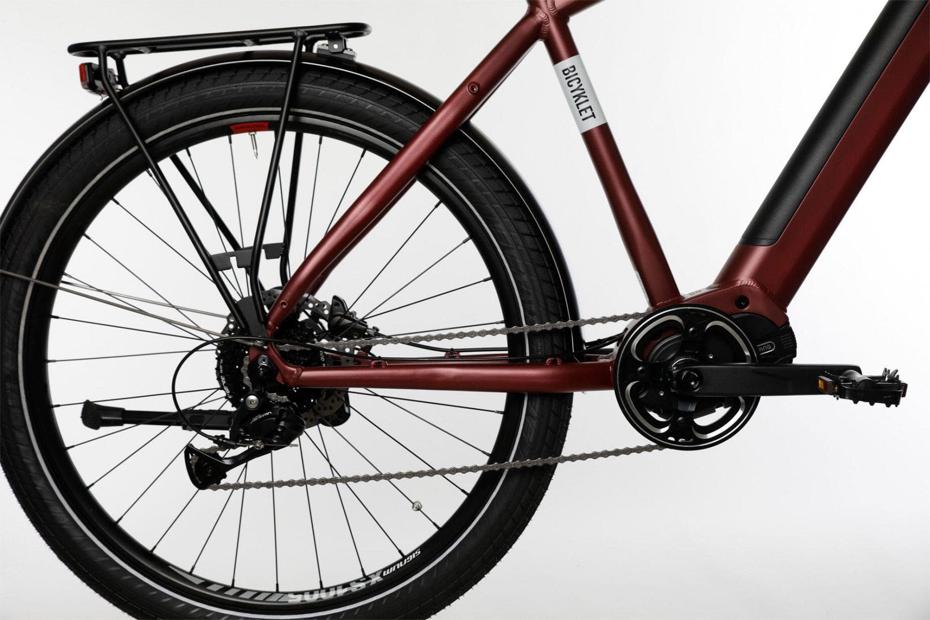 Vélo de Ville Électrique Bicyklet Raymond Shimano Acera 9V 504 Wh 27.5 » Rouge B - M