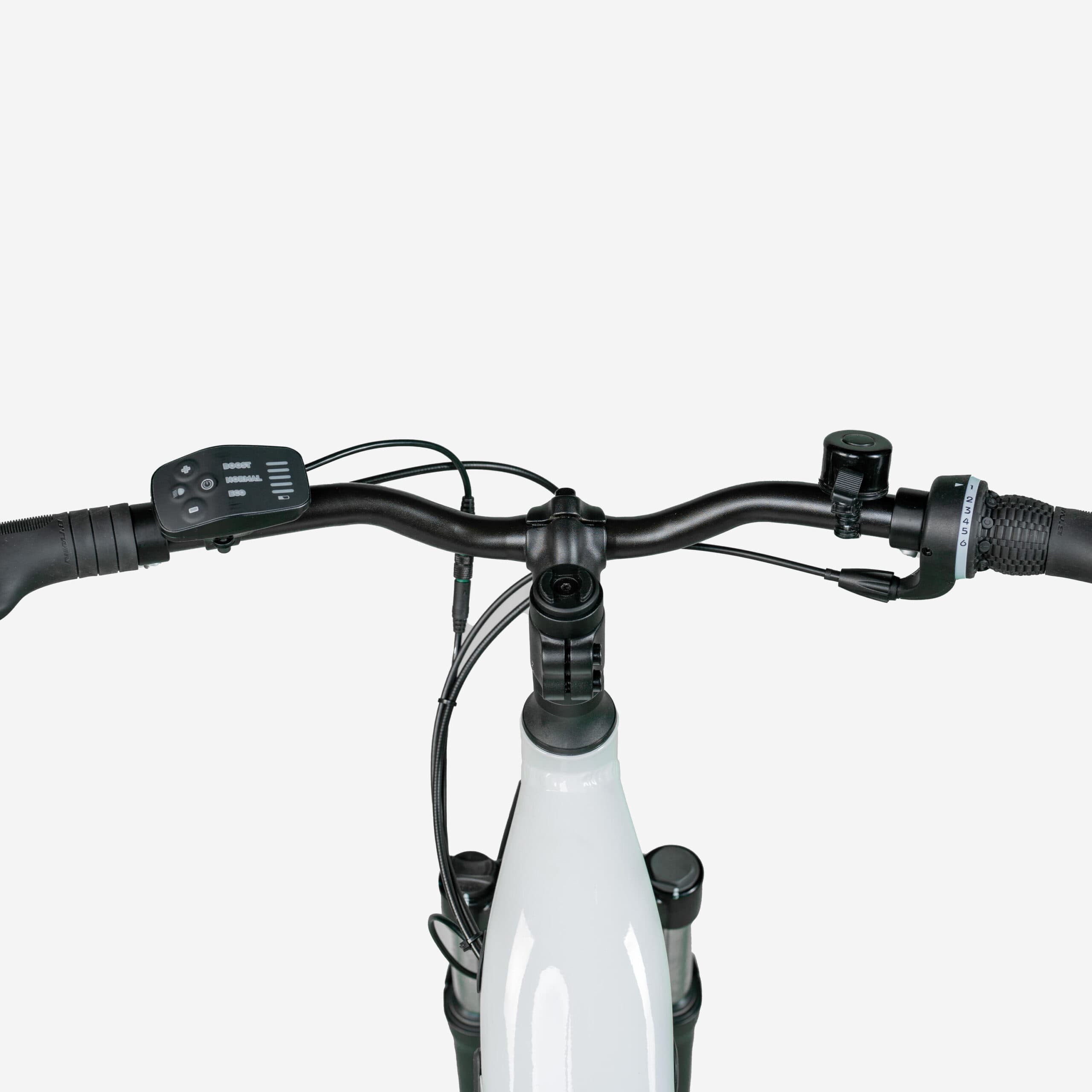 Vélo tout chemin électrique cadre bas, e-actv 100 gris perle - Standard