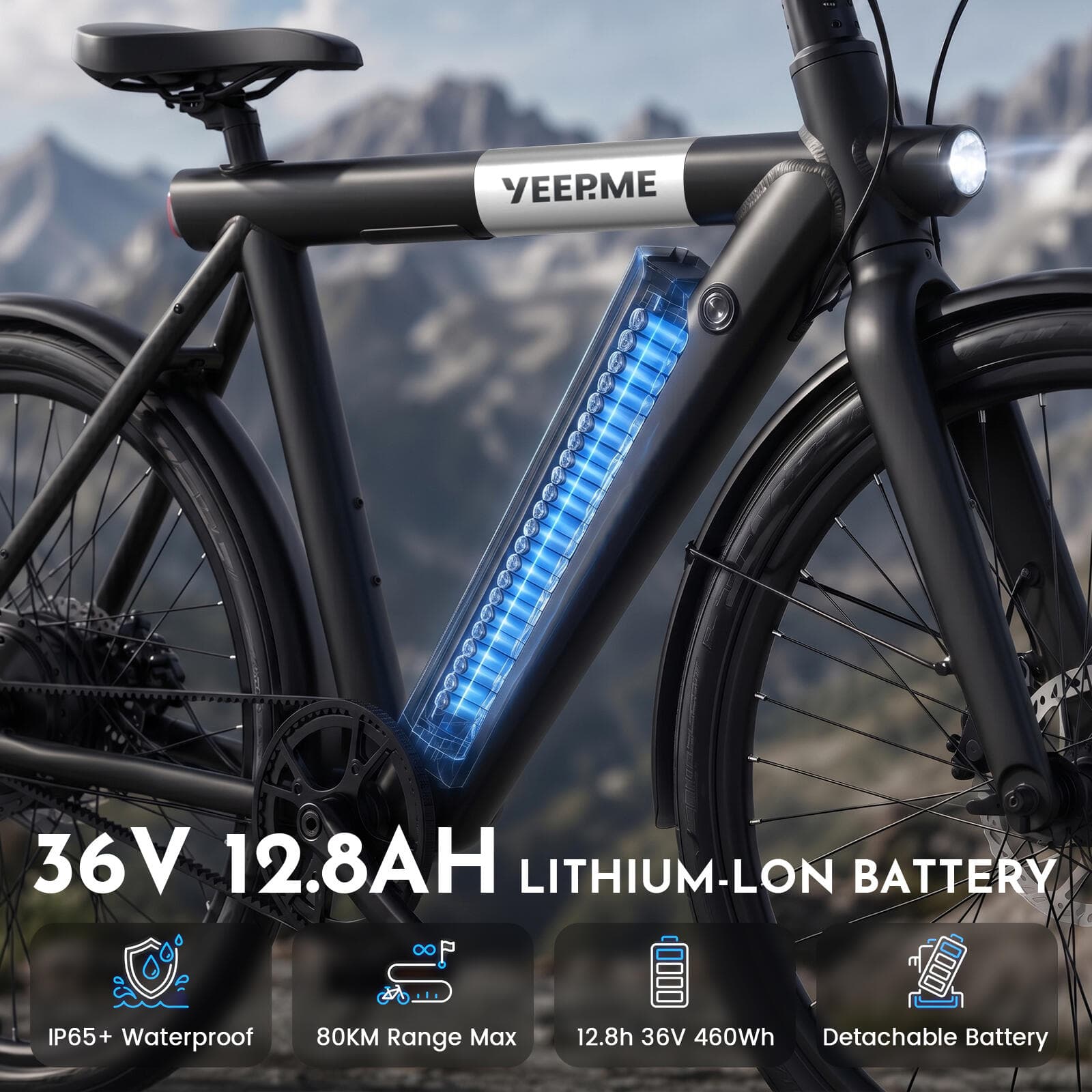 Vélo électrique DAY SPORT RC Noir 28 » 80km 460Wh Courroie, PB AR - L