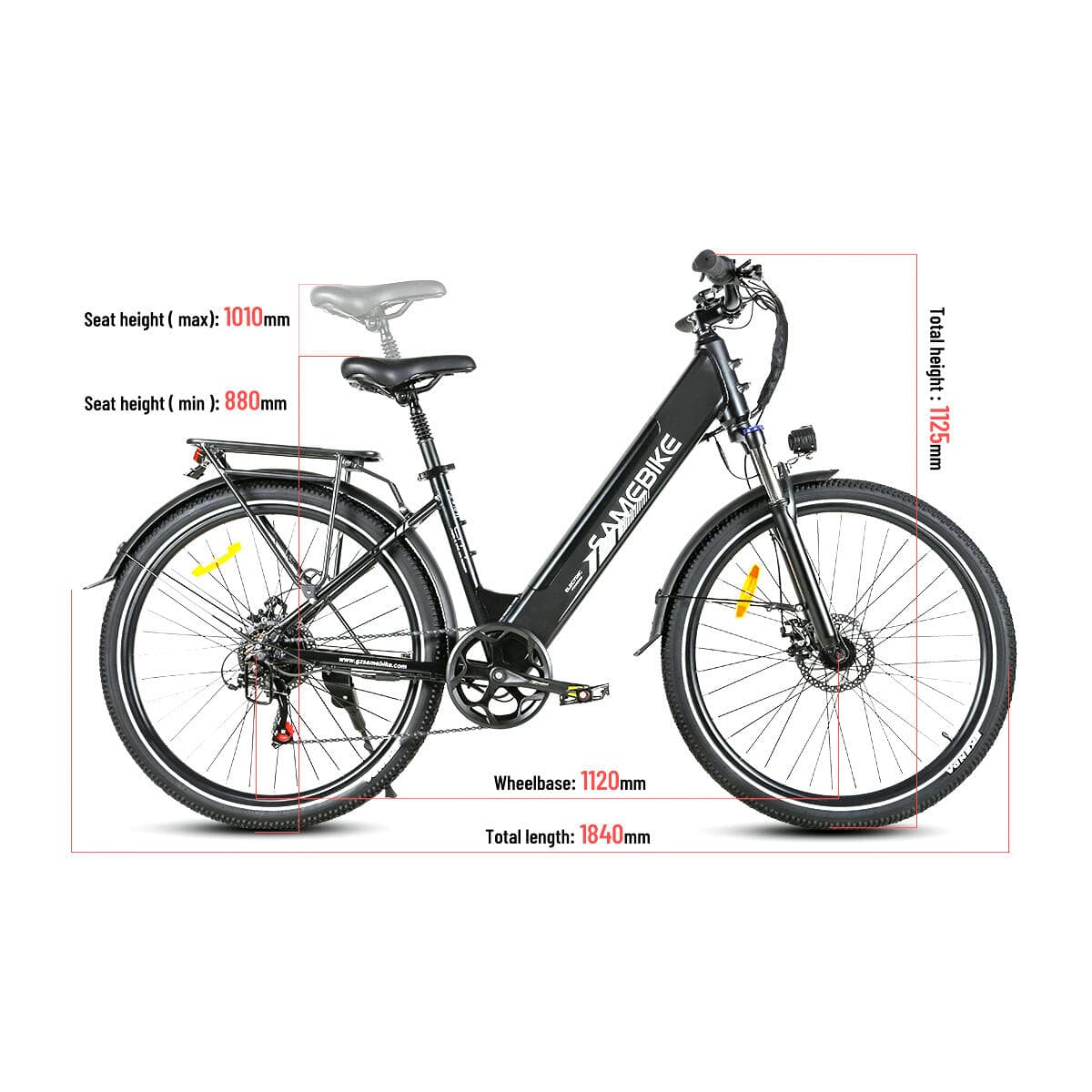 Vélo de ville électrique RS-A01 36V-15Ah (540Wh) – 26×2,1″ - M