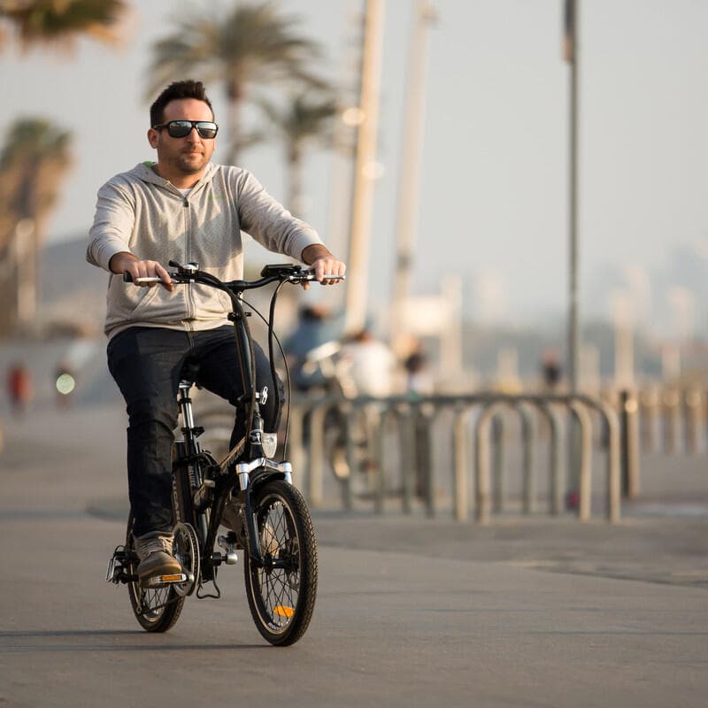 Vélo électrique pliant DeLuxe Noir Brillant - XL