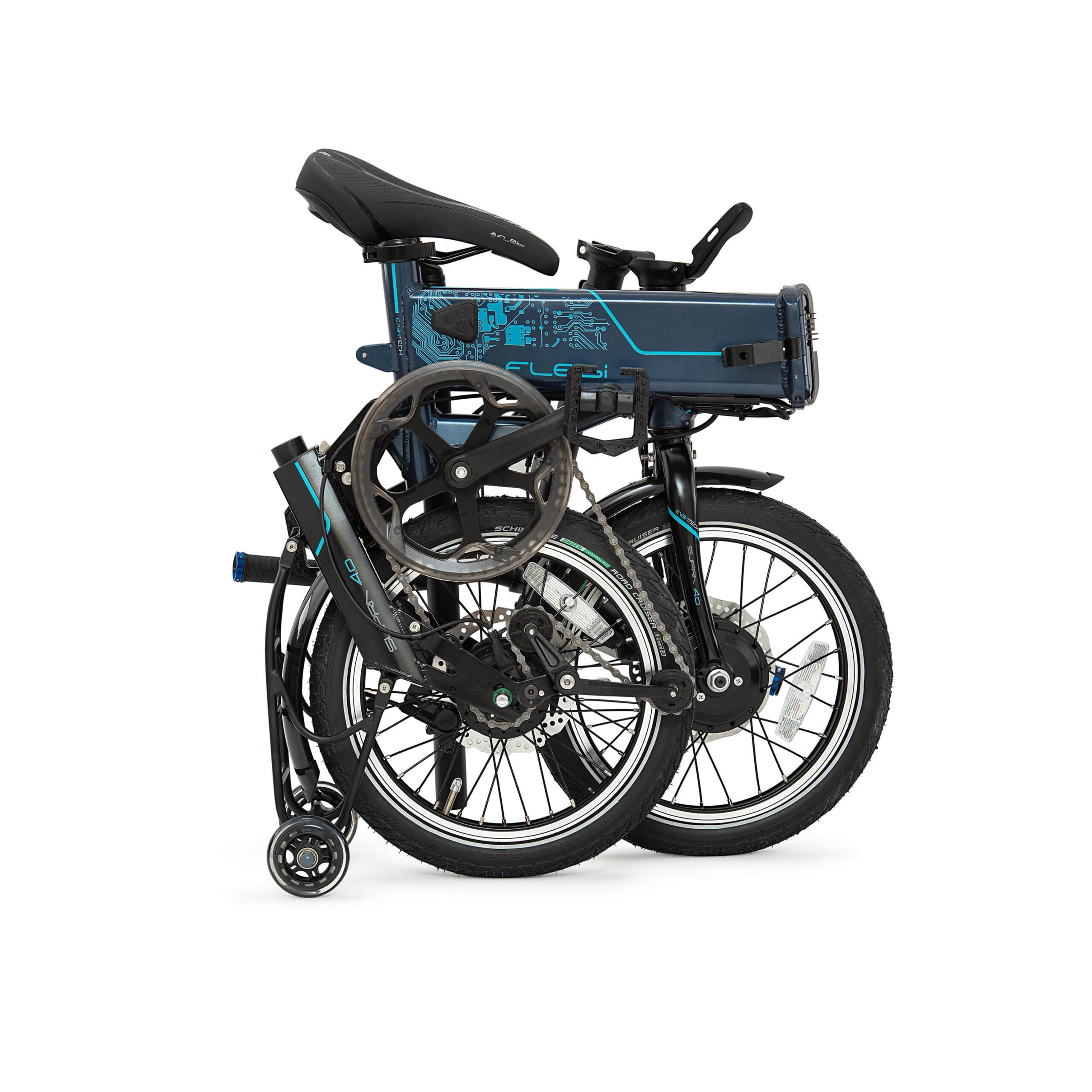 Vélo électrique pliant Supra 4.0+ Tech navy| Roues 16″ | Autonomie 90 km - S