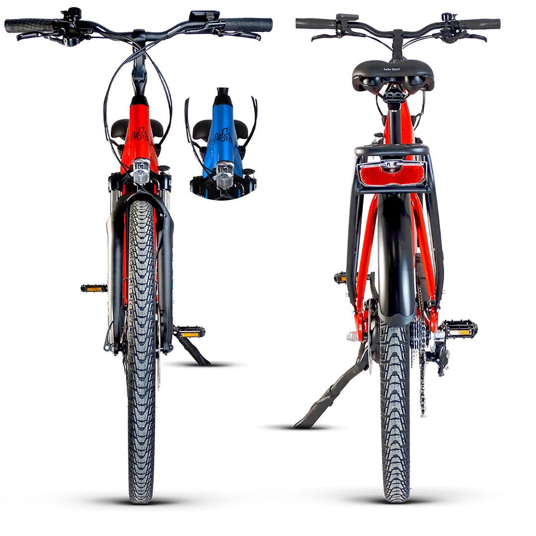 UB100B | Ebike Urbain Polyvalent | Autonomie jusqu’à 140 km | Rouge | 28″ - S