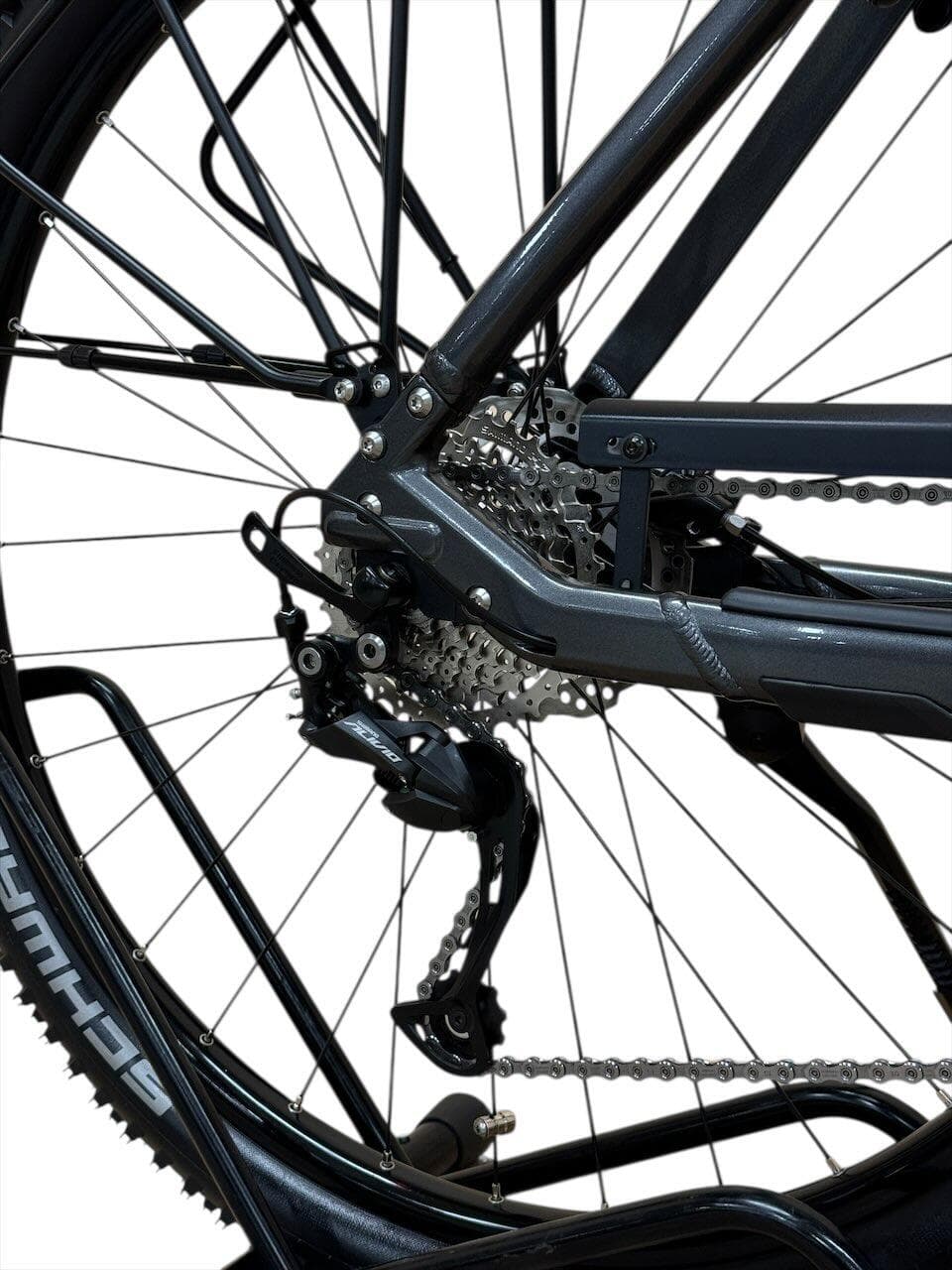 HILLMILES Milecity 1 – Vélo Électrique 26″ – Moteur 250W – Batterie Amovible 36V 13Ah – Autonomie 100km – Shimano 7 vitesses, Gris - S
