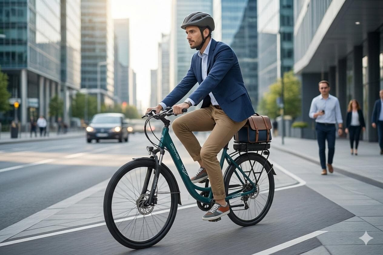 Vélo de ville DENVER E8000 PLUS vert foncé - S