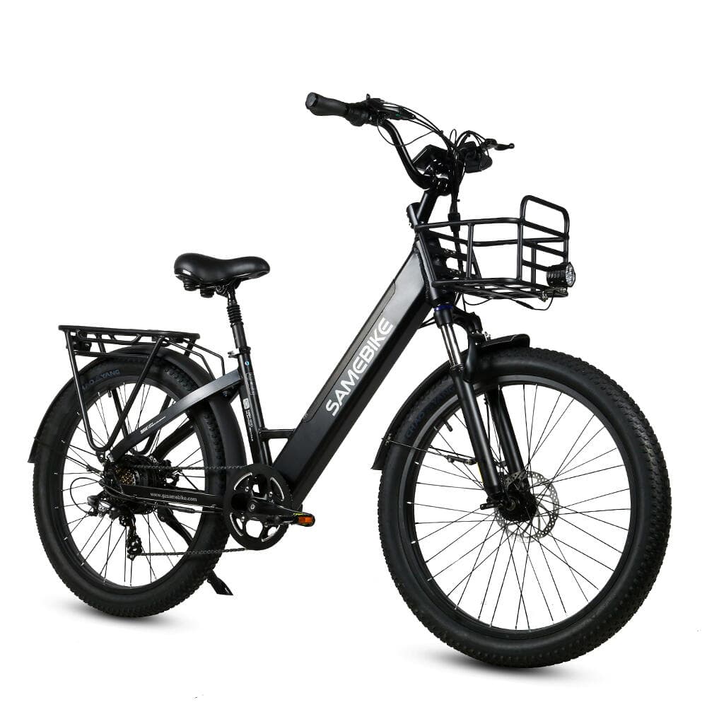 Vélo électrique avec panier avant SAMEBIKE RS-A01 Plus et batterie 48 V 14 Ah - XL