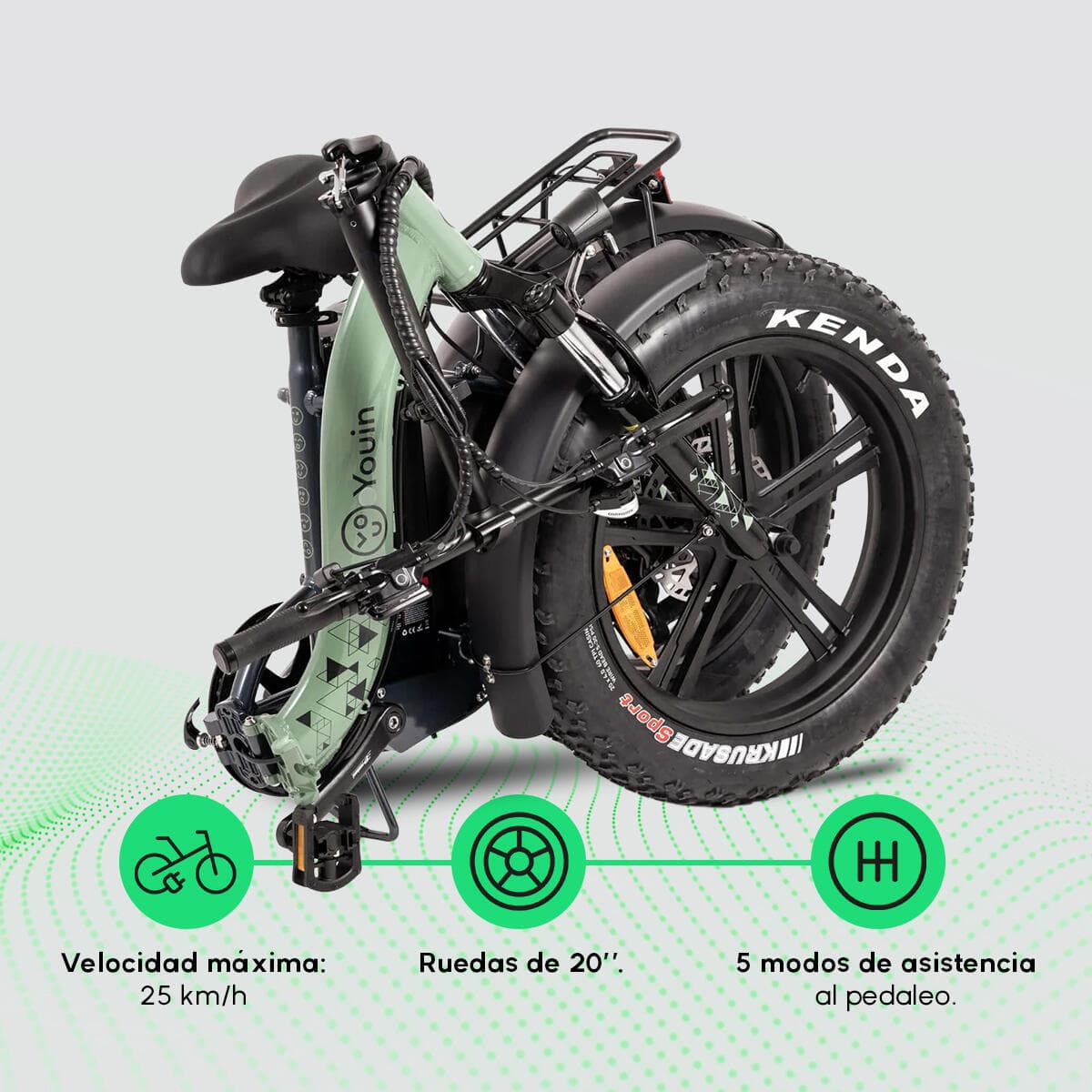 Vélo électrique pliant YOUIN Porto 20″ 250W 45km - XL