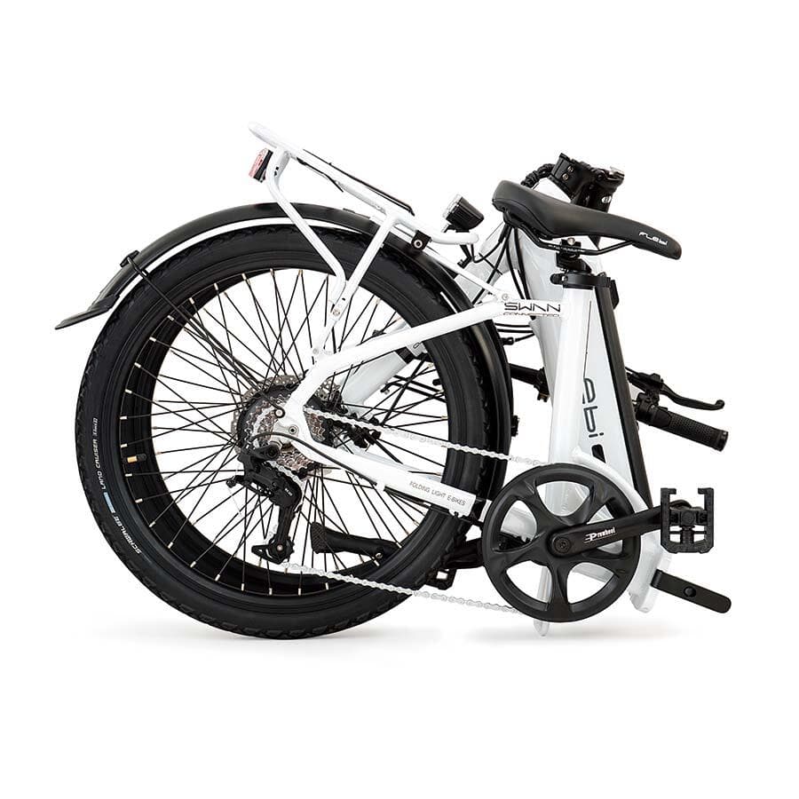 Vélo de ville électrique pliant Swan 24″ white | Autonomie 70km, Batterie 10.4Ah - S