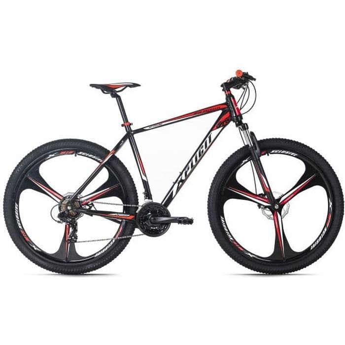 Vélo VTT Semi-Rigide 29 » – KS CYCLING – Xplicit – Homme – 21 Vitesses – Noir-Rouge – Taille de Cadre 48 cm - L