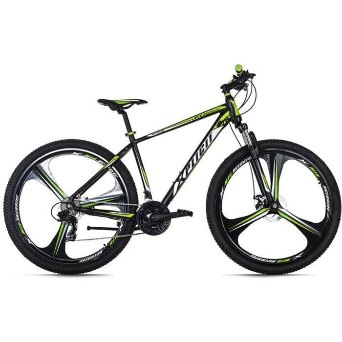Vélo VTT Semi-Rigide 29 » – KS CYCLING – Xplicit – Homme – 21 Vitesses – Noir-Vert – Taille de Cadre 48 cm - XL