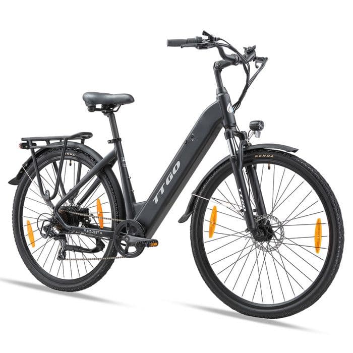 Vélo Électrique 28″- Moteur 350W Batterie 36V/20Ah – Autonomie 110km,Shimano 7 vitesses,Fourche à suspension, Frein à disque,Noir - Standard