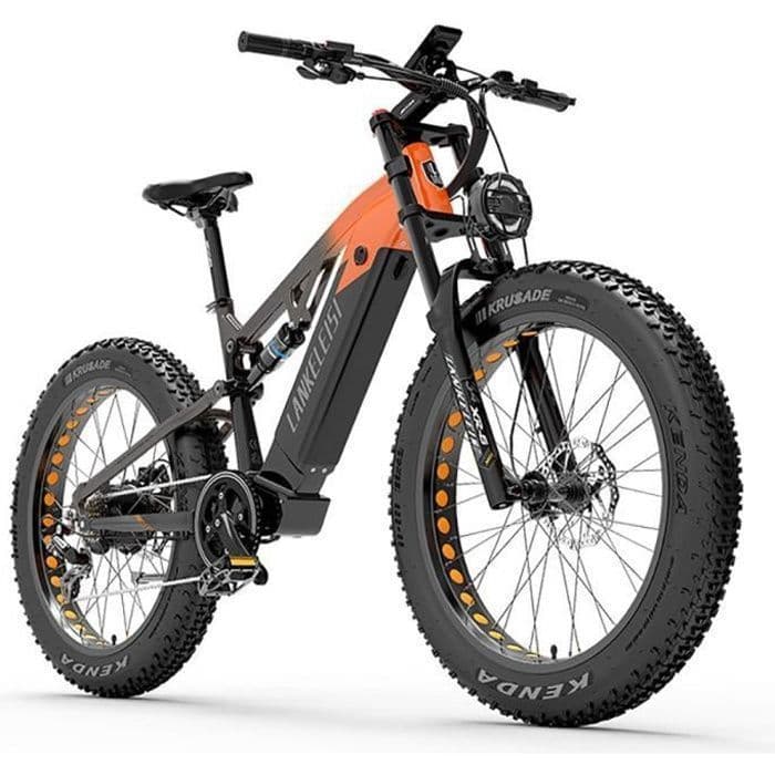 Vélo électrique LANKELEISI RV800 PLUS Orange 750W moteur 20AH BATTERIE SAMSUNG 26″ pouces gros pneu Fat Bike VTT - L