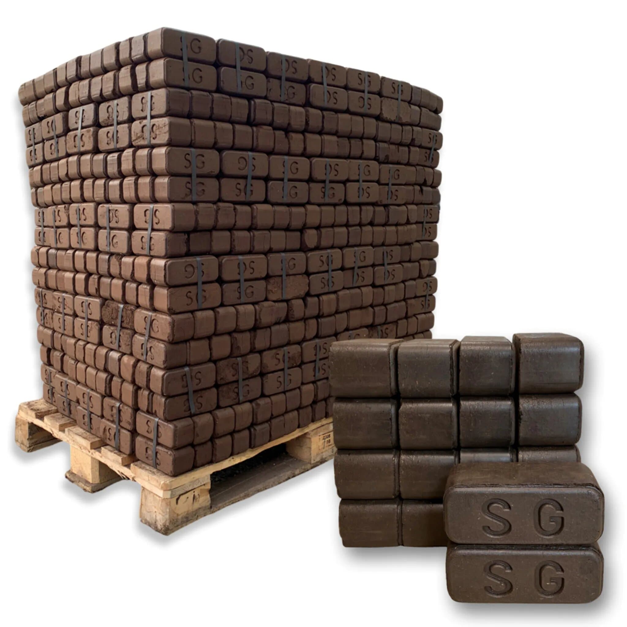 Buchenholzbrikett rund in Folie – 960 kg