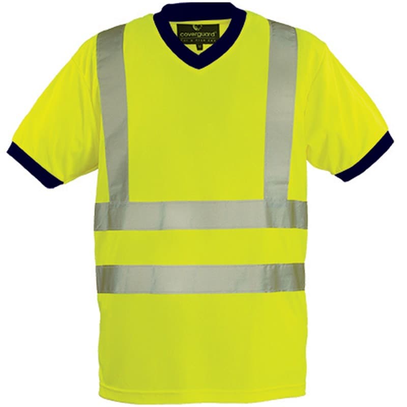 Coverguard - Tee-shirt col en V jaune haute visibilité YARD - L - Jaune