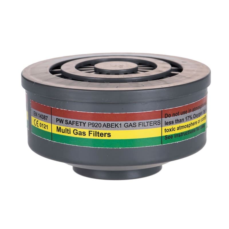 Portwest - Filtres à gaz ABEK1 à raccord spécial (Pack de 4) - Unique - Gris