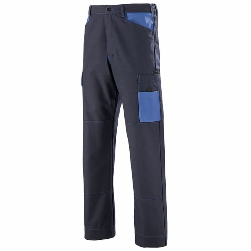 Cepovett - Pantalon de travail Coton majoritaire FACITY - XS - Bleu Marine / Bleu Roi