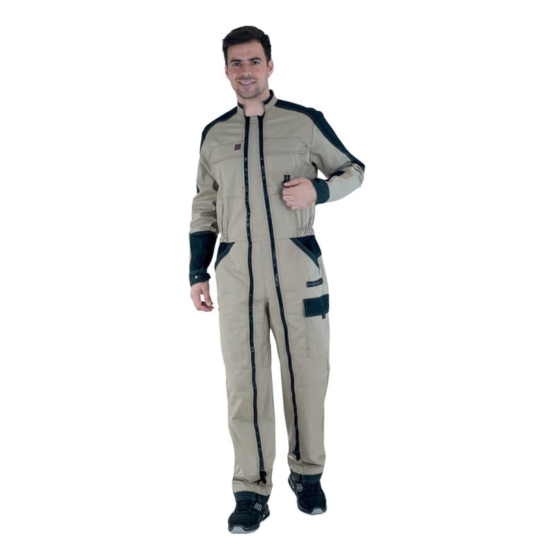 Lafont - Combinaison de travail double fermeture à glissière WIRE - XS - Beige / Noir