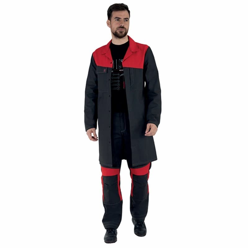 Lafont - Blouse de travail COVER - XS - Gris Foncé / Bleu Azur