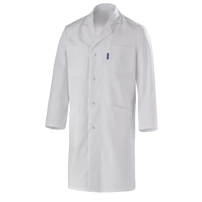 Cepovett - Blouse de travail à boutons pressions 100% coton ESSENTIELS - XS - Blanc